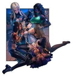 asian_female black_hair boots clothed cowgirl_position crying_with_eyes_open cum_in_mouth cum_in_pussy cum_inside cum_on_face dark-skinned_futa degradation female female_thug futa_on_female futadom gang gangbang gangrape glasses hair_pulling impregnation_risk kidnapped laughing light-skinned_female messy_cum middle_finger pussy rape raped_by_futa sachi_(artist) smile spitting_on_face sticky_cum violation writing_on_body