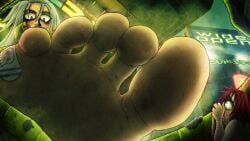 1girls 2020 2020s 2d 2d_(artwork) absurd_res band-aid bandage bandaged_foot crush crushed_by_giantess crushing crying crying_with_eyes_open dirty_feet dirty_soles feet female female_focus foot_fetish foot_focus foot_pov footwear giant giant_female giantess insole mrbl4ckl1ght shrinking size_comparison size_difference sneakers squish squishing stinky_feet sweaty_feet toes trapped trapped_in_clothing trapped_in_shoe v_(cyberpunk_2077)