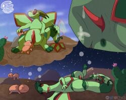 3_claws 3_toes anus ass biped bipedal_feral bodily_fluids cactus claws cum day desert dragon dream ejaculation feet feral flygon generation_3_pokemon genital_fluids genitals group hi_res licking light male mythological_creature mythological_scalie mythology night nintendo nude oral penile penis penis_lick plant pokemon pokemon_(species) rock scalie sex spreading sunlight thought_bubble toes tongue trapinch velvet706 vibrava worship