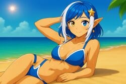 1girls ai_generated beach bikini female jesse_llum sand summer sun vtuber vtuber_br