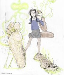 foot foot_fetish holding_object holding_shoes hyper hyper_feet hyper_hands loafers oc original original_character shoes shoes_removed slippery_(artist) smell smell_fetish stink_fumes stinky stinky_feet stinky_shoes sweat sweating sweaty sweaty_feet tagme tooslippy
