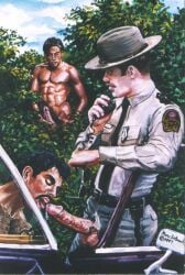 3boys blowjob cop erection forest gay gay_art gay_male gay_sex hard_on homosexual male_only marc_debauch moustache oral oral_sex park_ranger police police_uniform precum precum_drip ranger uniform vintage voyeur voyeurism