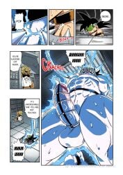 abs babidi balls big_balls big_penis black_hair bondage bondage_outfit cage chastity_cage chest cock collar dick dragon_ball dragon_ball_super dragon_ball_z gag gagged goku hands_behind_back male male_focus male_only manga manga_page manga_style moan moaning muscles muscular muscular_arms muscular_legs muscular_male muscular_thighs nipples on_knees pecs penis roaringmoon slave slave_training son_goku sweat sweaty sweaty_body text tied_up training