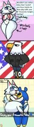 accipitrid accipitriform ambiguous_penetration american_flag american_flag_bikini animal_crossing anteater anthro apollo_(animal_crossing) areola areola_slip ass avian bedroom_eyes big_breasts bikini bimbofied bird bouncing_breasts breasts canid canine canis carrying_another carrying_partner cheek_bulge choker clothed clothing comic cyrano_(animal_crossing) eagle english_text female flag_bikini french_kissing gesture group hand_gesture heart_eyes heart_symbol hi_res hip_sway infidelity inviting inviting_to_sex jewelry kiss_mark kiss_on_lips kissing klutzatdusk looking_at_viewer male male/female mammal meme middle_finger narrowed_eyes necklace nintendo one-piece_swimsuit penetration pilosan seductive sex shaking_butt shaking_hips skimpy sling_bikini standing standing_sex swimwear tail tail_motion tailwag text thick_thighs trio two-piece_swimsuit united_states_of_america whitney_(animal_crossing) wide_hips wolf xenarthran
