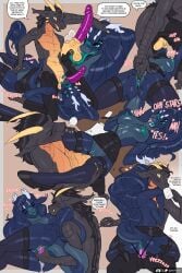 absurd_res anthro anus areola ass balls balls_lick biped blue_body bottomwear breasts clothed clothed_sex clothing dragon duo female female_penetrated fingering fingering_partner genitals hi_res licking lightningwolt lying male male/female male_penetrating mythological_creature mythological_scalie mythology nipples no_underwear on_side oral penetration penis pussy scalie sex sex_toy skirt thick_thighs tongue unprofessional_behavior vaginal_penetration vulva