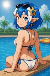 1girls ai_generated bikini female jesse_llum pool poolside summer sun sunglasses sunglasses_on_head vtuber vtuber_br water