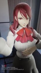 1girls 3d 9:16 animated blush breasts clothed clothing female flashing gamesso8 large_breasts long_hair longer_than_10_seconds looking_at_viewer mitsuru_kirijo nipples persona persona_3 persona_3_reload red_eyes red_hair shorter_than_30_seconds so8 solo tagme undressing vertical_video video