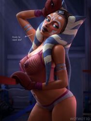 1girls 3d ahsoka_tano airress3d_(3d-modeller) alien alien_girl alien_humanoid blender_(software) blender_cycles boxing_gloves boxing_ring breasts chest clone_wars dialogue english_text female female_focus female_torso gym humanoid lips looking_at_viewer lucasfilm medium_breasts nipples no_bra orange-skinned_female orange_body orange_skin presenting_breasts revealing_breasts see-through_top star_wars suggestive suggestive_look suggestive_pose text the_clone_wars:_season_seven togruta wotwot3d