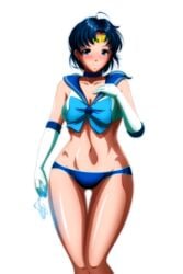 1girls ami_mizuno bishoujo_senshi_sailor_moon blue_hair blue_panties bra cameltoe female female_only gloves grimbyslayer human lingerie panties png sailor_mercury skimpy_clothes small_breasts smile solo standing transparent_background water