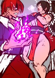 asphyxiation defeated defeated_heroine helpless iori_yagami king_of_fighters kunoichi mai_shiranui sanmandrill tagme thick_thighs