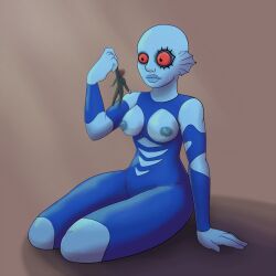 1girls 2018 alien bald bald_female blue_skin breasts fantastic_planet female female_focus first_porn_of_character first_porn_of_franchise giantess larger_female nipples oddmireash red_hair size_difference solo_focus tiwa_(fantastic_planet)