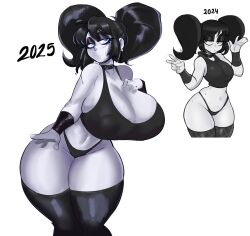 1boy 1girls 2025 big_ass big_breasts big_butt big_thighs bigger_female curvaceous curvy curvy_body curvy_figure curvy_hips garp_sand goth goth_girl hi_res highres huge_ass huge_breasts huge_butt huge_thighs oc panties remake sexy sexy_body socks suggestive suggestive_look tagme thick thick_ass thick_hips thick_legs thick_thighs thighhighs thighs topwear twintails voluptuous voluptuous_body voluptuous_female white_skin