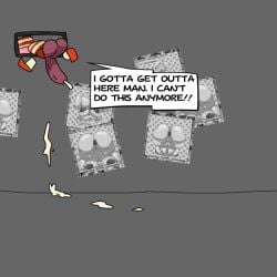 1boy 1girls anus areolae asinine247 balls barefoot big_breasts breasts climbing climbing_through_window commission commissioner_upload completely_nude completely_nude_female cum cum_on_floor cum_trail english_text escape escape_attempt female full_body lock_(super_paper_mario) male mario_(series) mimi_(super_paper_mario) naked naked_female nipples nude nude_female paper_mario penis poster posters prisoner pussy super_paper_mario text