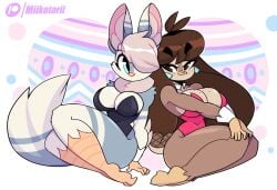 miikotorii tagme tagme_(character) oc original_character female female_only 2girls breasts thighs 2026 easter