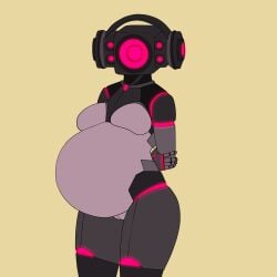 skibidi_toilet speakerwoman_(skibidi_toilet) speaker_woman_(skibidi_toilet) speakerwoman robot robot_girl robot_humanoid robot_joints nude nude_female highres high_resolution high_quality arms_behind_back pregnant pregnant_female pregnant_belly large_breasts naked naked_female pinup standing exposed_breasts exposed_pussy object_head