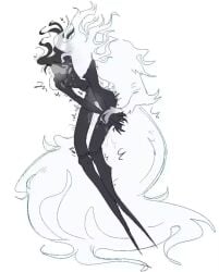 hollow_knight hollow_knight:_silksong hollow_knight_(franchise) team_cherry lesbian_sex yuri bug bug_girl 2girls phantom_(hollow_knight) white_body black_body wraith_(hollow_knight) fingering fingering_pussy pussy pussy_juice pussy_juice_drip shaking sweat sweating sweating_female