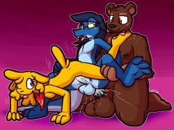 2026 alternate_costume anthro anthro_on_anthro anthro_penetrated anthro_penetrating anthro_penetrating_anthro ball_tuft balls bear big_balls big_penis bisexual bisexual_sandwich black_nipples black_nose black_penis blep blonde_hair blue_balls blue_body blue_eyes blue_hair blue_penis blue_pupils blue_scales blush bodily_fluids breasts brown_balls brown_body brown_fur brown_pupils butt butt_grab canid canine canis clothing_swap cum cum_inside cum_on_penis cum_splatter cute_fangs domestic_dog dumpling_(tricktrashing) erection fangs female female_penetrated from_behind_position fur genital_fluids genitals group group_sex hair hand_on_butt interspecies kerchief kneeling kneeling_sex kobe_(felino) larger_anthro larger_male leg_grab lizard looking_back male male/female male/male male_penetrated male_penetrating male_penetrating_female male_penetrating_male mammal nipples orgasm overweight overweight_anthro overweight_male penetration penis pupils purple_eyes purple_pupils red_kerchief reptile sandwich_position scales scalie sex size_difference small_breasts smaller_anthro smaller_male smaller_penetrated smile teeth thick_thighs threesome tongue tongue_out trio tuft ulti_(ultilix) ultilix unusual_position yellow_body yellow_eyes yellow_fur yellow_sclera