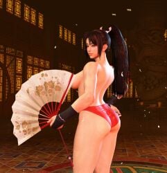 1girl 3d convenient_censoring fan king_of_fighters mai_shiranui nude_mod public solo street_fighter tagme topless zstrat