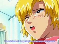 1boy 1girls age_difference animated animated_gif anime_screencap blonde_hair blush breast_fondling breast_grab breasts hooligan large_breasts licking_nipples milf nipple_licking nipples nude older_female older_woman_and_younger_boy ova spanish_subtitles torn_clothes xebec younger_male