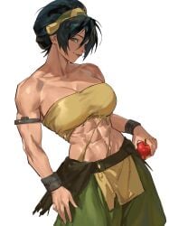 1girls abs athletic athletic_female avatar_legends avatar_the_last_airbender bare_shoulders belly belly_button big_boobs big_breasts black_hair black_hair_female blind blind_female boobs breasts clothed clothed_female clothing collarbone enargeia enargeia5525 female female_focus female_only fit fit_female full_body green_eyes hourglass_figure large_boobs large_breasts light-skinned_female light_skin looking_at_another looking_at_viewer midriff muscles muscular muscular_female nickelodeon nicktoons short_hair simple_background solo solo_female solo_focus stomach the_legend_of_aang tied_hair toned toned_body toned_female toned_stomach toph_bei_fong voluptuous voluptuous_female