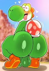 ahe_gao ahegao_face ai_generated ass ass_focus asshole big_ass big_balls big_butt big_dick big_fat_ass big_thighs ecstasy evil_grin gay gay_male yoshi heart_symbol looking_pleasured male male_only spread_ass tongue tongue_out trembling_for_pleasure trembling_spikes mario_(series)