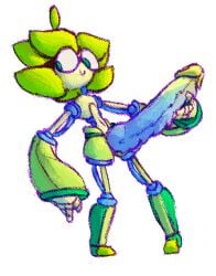 2023 ahoge alpha_channel big_penis bitwily blue_body blue_penis dithering erection eyewear femboy genitals glasses green_body green_eyes green_hair green_penis hair holding_penis huge_penis humanoid hyper hyper_genitalia hyper_penis knot knotted_penis machine male male_focus male_only midori_(bitwily) nude_male outline penile_spines penis robot round_glasses simple_background smile solo standing transparent_background