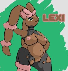 breasts chubby female furry kaivolate lopunny mega_evolution mega_lopunny nintendo nipples oekaki overweight pokémon_(species) pokemon pokemon_(species) pokephilia pussy raptorkou shiny_pokemon solo video_games