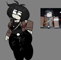1girl 1girls 2d 2d_(artwork) 2d_artwork annoyed_expression bite_by_night clothing color colored female female_focus female_only glasses grace_(bite_by_night) limalemonadee medic_(bite_by_night) reference_image roblox roblox_game robloxian solo solo_female solo_focus tagme thicc thicc_thighs thick thick_thighs wide_hips wide_thighs