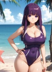 1girls 2d ai_generated areolae armpit bare_arms big_breasts bikini bikini_bottom bikini_top breasts_bigger_than_head chest curvaceous curvaceous_female curvaceous_figure curvy curvy_figure cute cute_face detailed eyelashes eyeshadow female female_only fern_(sousou_no_frieren) fit fit_female focus frieren_beyond_journey's_end hair high_quality hourglass_figure huge_breasts large_breasts legs light-skinned_female light_skin lips lipstick looking_at_viewer makeup mascara nero100 outdoors outside pale-skinned_female pale_skin posing purple_eyes purple_hair seductive seductive_look sousou_no_frieren stable_diffusion swimsuit swimwear tagme teen teenage_girl teenage_tits thighs