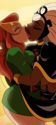 2girls deep_kissing jean_grey kiss kissing lesbian lesbian_kiss marvel marvel_comics marvel_girl ororo_munroe storm_(x-men) x-men x-men_97 yuri