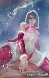 1female 1girl 1girls 2d 2d_(artwork) belly christmas christmas_outfit cowgirl final_fantasy final_fantasy_xvi jill_warrick judash137 lingerie pale-skinned_female pale_skin pov pov_eye_contact riding riding_penis silver_hair square_enix stomach white_woman