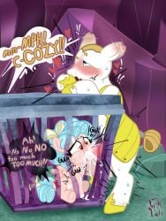 age_difference angry_dragon blushing cage cozy_glow_(mlp) cub cum_from_nose cum_in_mouth earth_pony gagging inkdoll my_little_pony oral_penetration oral_sex orgasm orgasm_face pegasus royal_guard_(mlp) text