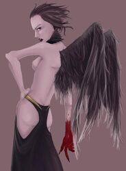 blood dat_ass erinys erinys_(god_of_war) from_behind god_of_war god_of_war:_ghost_of_sparta goddess greek_mythology mythology short_hair topless wateversun wings