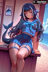 1girls 2025 ai_assisted ai_generated animal_ears anime animeprds25 artist_name beach blue_collar blue_eyes blue_skirt breasts cetacean_tail facial_mark fins fish_tail garter_straps hi_res high_quality high_resolution highres indie_virtual_youtuber long_hair looking_at_viewer multicolored_hair patreon_username pleated_skirt sailor_collar school_uniform serafuku short_sleeves shylily sitting skirt solo stable_diffusion streaked_hair tail thigh_strap virtual_youtuber watermark white_hair
