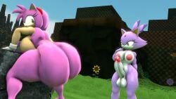 1futa 1girls 3d 3d_animation amy_rose animated anthro areolae ass ass_focus barefoot blaze_the_cat breasts completely_nude completely_nude_female erect_penis erection female full_body furry futanari getting_erect ironhawk naked naked_female nipples nude nude_female penis sonic_(series) tagme twerking video watching