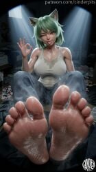 1girls 3d 3d_(artwork) 3d_model 3d_render breasts cat_ears cat_tail catgirl chainsmoker_cat cinderpits cum_on_feet detailed detailed_background dirty feet feet_fetish feet_focus feet_up female foot_domination foot_fetish foot_focus green_hair musk musk_clouds nasty nekomimi orange_eyes pheromones realistic realistic_textures self_upload smelly smelly_feet smug smug_face soles soles_female soles_fetish solo solo_female solo_focus sweat sweatdrop sweating sweaty sweaty_body sweaty_breasts sweaty_feet tight_clothing tight_fit yani_neko