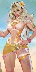 bikini cleavage female magik_(illyana_rasputin) magik_(marvel_rivals) marvel marvel_rivals swimsuit thick_thighs
