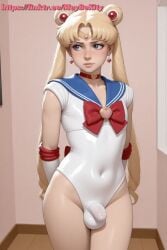 1boy ai_generated balls bodysuit bulge femboy otoko_no_ko penis sailor_moon solo trap yaoi