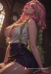 1girl 1girls ai_generated beautiful blush boobs_out booty breasts_out busty cassypics cowgirl_position curvy cute demon_slayer erotic fanart female fit fit_body fit_female green_eyes green_hair high_quality highres hot hourglass_figure long_eyelashes makeup mitsuri_kanroji mole_under_eye naked navel nude parted_lips patreon pink_hair puffy_lips puffy_nipples riding_penis rough_sex round_ass round_breasts round_butt sexy shirt_open side_view sitting_on_penis slim_waist stomach thick thick_ass thick_legs thick_thighs twin_braids two-tone_hair vagina vaginal vaginal_insertion vaginal_penetration vaginal_sex waifu wet wet_body wide_hips