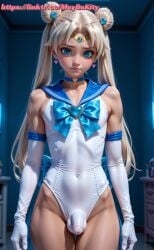 1boy ai_generated balls bodysuit bulge femboy otoko_no_ko penis sailor_moon solo trap yaoi