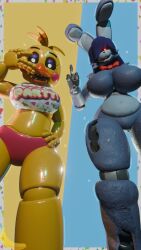 3d 3d_(artwork) 3girls 5_fingers angry angry_expression angry_female animatronic animatronic_female animatronic_girl animatronics artist_logo artist_name bib big_breasts big_thighs blender bonnie_(fnaf) chica_(fnaf) chicken chicken_girl chicken_humanoid curvaceous curvy curvy_body curvy_female curvy_figure digital_art digital_media digital_media_(artwork) excited_female eyelashes female female_focus female_only five_nights_at_freddy's flipping_off flipping_viewer_off fnaf fnaf2_location fnaf_2 furry furry_female furry_only genderbend genderswap glowing_eyes high_resolution highres large_breasts light looking_at_viewer muffintop20 pose posing posing_for_picture posing_for_the_viewer poster red_eyes scottgames sfw sfw_version shiny smile smiling thighs tits toy_chica_(fnaf) unamused