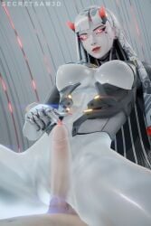 3d 3d_(artwork) belly_bulge nude nude_female nude_male overwatch robot robot_girl secretsam3d see-through shion_(overwatch) x-ray