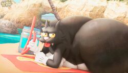 1boy arched_back ass ass_focus ass_up back beach_mat beach_sex beach_towel big_ass black_body black_cat black_fur black_hair black_thighs booty butt butt_focus buttocks cat cat_ears cat_tail chug_jug chugging cindablimp day daytime face_down_ass_up fat fat_ass fat_butt femboy fortnite furry furry_male furry_only gay gay_male hyper hyper_ass hyper_butt laying_down laying_on_stomach naked naked_male nude nude_beach nude_male outside outside_nudity plappable public_exposure scratchy_(the_simpsons) the_itchy_&_scratchy_show the_simpsons thick thick_ass thick_thighs thighs thighs_bigger_than_head