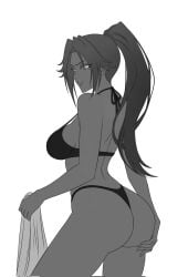 1girls 2d 2d_(artwork) 2d_artwork adult adult_female anime anime_character ass ass_cleavage ass_crack back background bare_arms bare_ass bare_back bare_butt bare_hands bare_hips bare_legs bare_shoulders bare_skin bare_thighs big_boobs big_breasts bikini bikini_bottom bikini_only bikini_top black_and_white black_bikini black_bikini_bottom black_bikini_top black_swimsuit black_swimwear blank_background bleach breasts busty busty_female busty_girl butt charlesart digital digital_art digital_drawing digital_drawing_(artwork) digital_media digital_media_(artwork) drawing elbows exposed_arms exposed_ass exposed_back exposed_butt exposed_hips exposed_legs exposed_shoulders exposed_skin exposed_thighs eye-level_view fanart female female_focus female_only fingers from_side greyscale groin halterneck hand_on_ass hand_on_butt hand_on_own_ass hand_on_own_butt inframammary_fold knees_out_of_frame large_boobs large_breasts lean_figure long_hair looking_at_viewer looking_sideways looking_to_the_side manga_character mature mature_female mature_woman median_furrow monochrome monotone_background narrow_waist one_color_background parted_bangs plain_background portrait shinigami shonen_jump shoulder_blades shoulders shueisha side_view sideboob sidelocks slender_body slender_waist slim_female slim_waist solid_color_background solo standing string_bikini studio_pierrot swimsuit swimwear thick_ass thick_butt thighs three-quarter_view three_quarter_view top_view touching_ass touching_butt upper_body weekly_shonen_jump white_background wide_hips woman yoruichi_shihouin