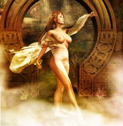 1girls 3d aphrodite aphrodite_(greek_mythology) areolae breasts divine_slut front_view goddess greek_mythology long_hair looking_away mythology nipples outdoors red_hair tagme transparent_clothing transparent_dress white_dress