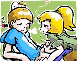 duo female goomba goombella human koopa koopa_troopa koops male mario_(cosplay) mario_(series) minus8 minus8_(character) nintendo paper_mario penis personification straight_hair