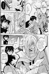 2boys comic desk forced gay goggles male male_only monochrome multiple_boys open_clothes open_shirt oral paper shirt simon_(tengen_toppa_gurren_lagann) sitting tengen_toppa_gurren_lagann text translated viral yaoi