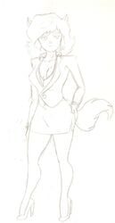 felina_feral hanna-barbera high_heels monochrome rough_sketch skullio swat_kats