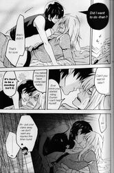 2boys comic forced gay goggles kissing male male_only monochrome multiple_boys open_clothes open_shirt shirt simon_(tengen_toppa_gurren_lagann) tengen_toppa_gurren_lagann text translated viral yaoi