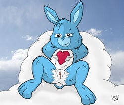 anthro blue_fur care_bear care_bear_cousins care_bears earthbone female furry mammal pussy rabbit swift_heart_rabbit tagme